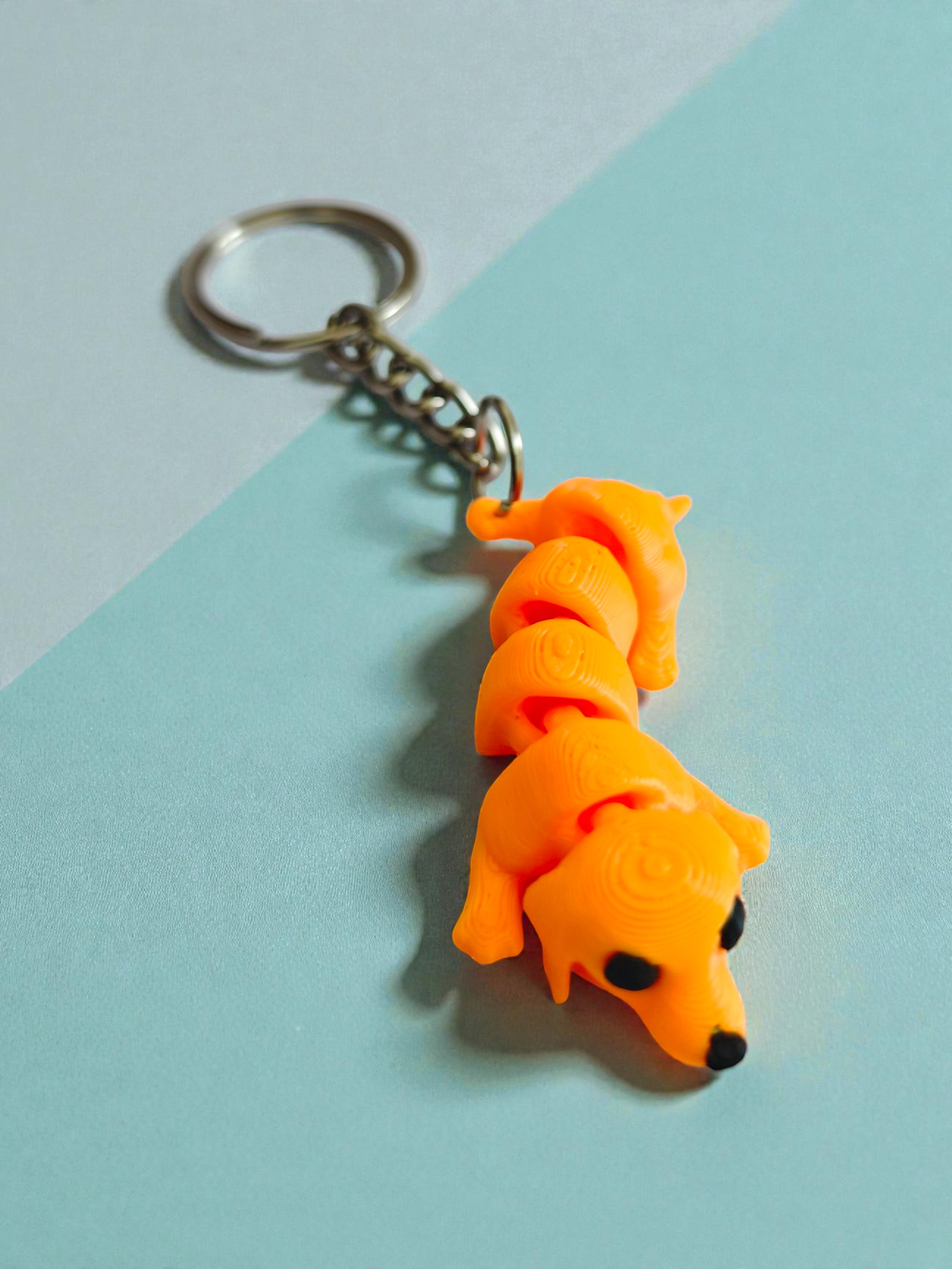 3D Printed cute flexi dog keychain