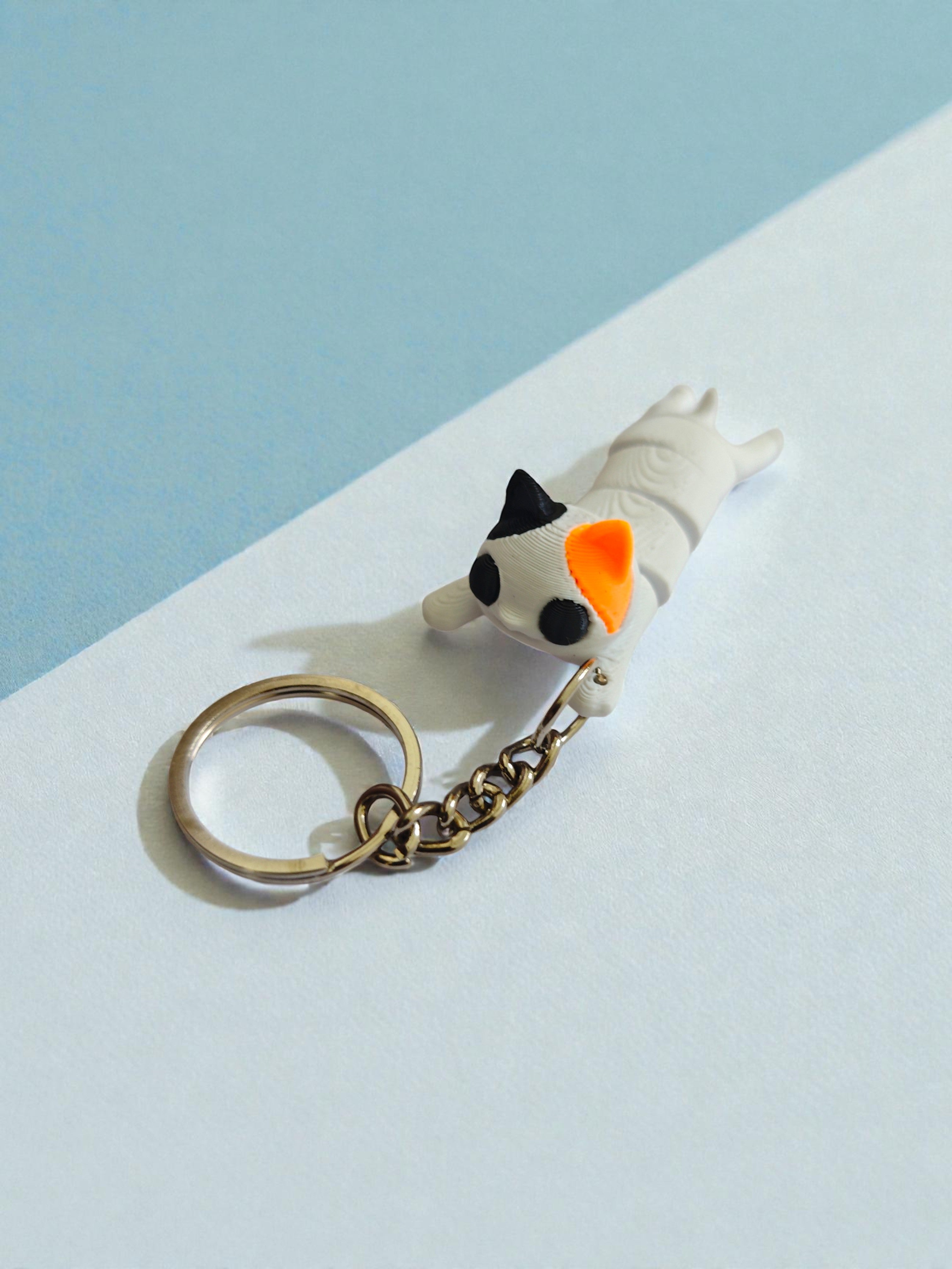 3D printed flexi kitten keychain