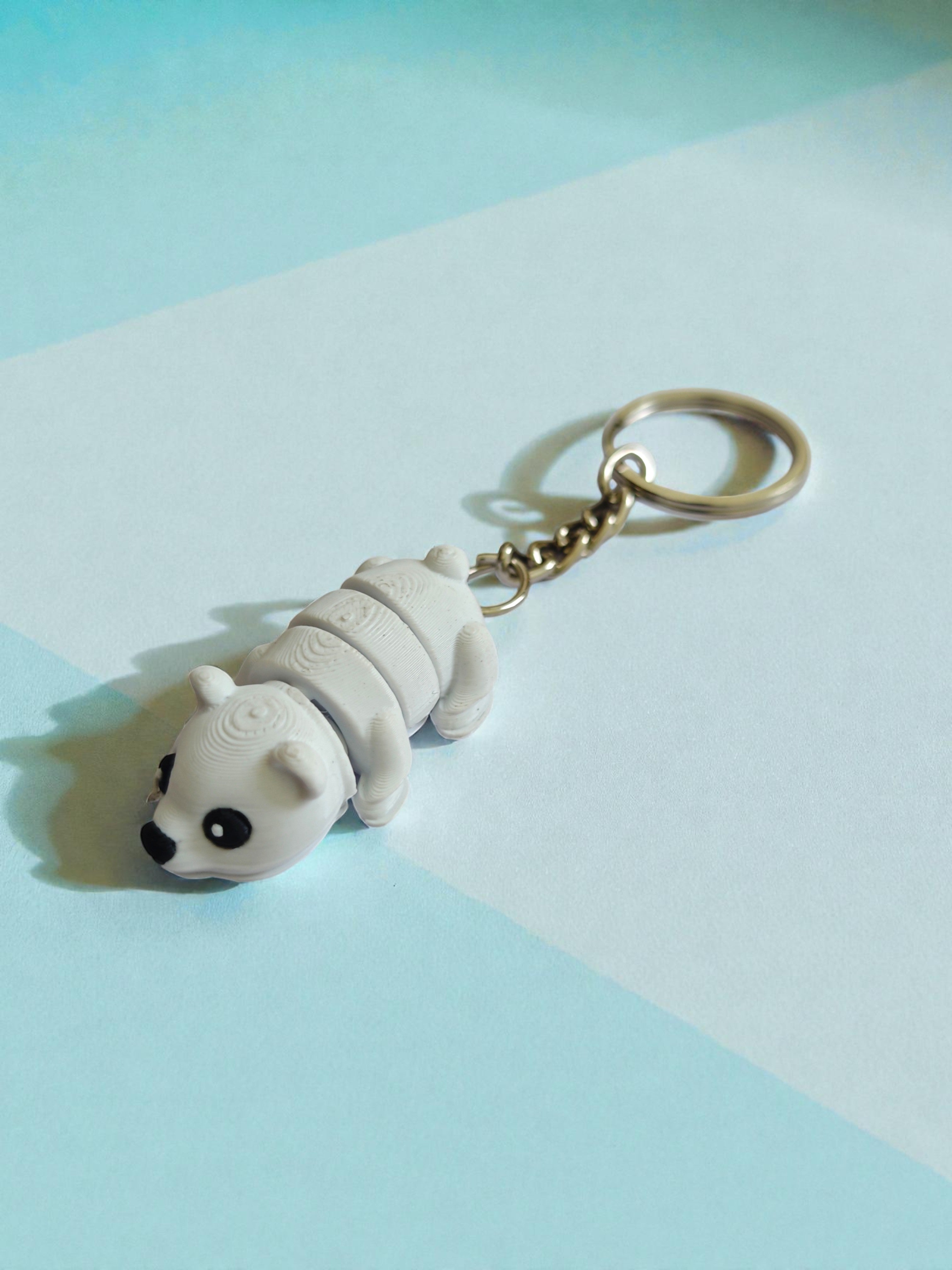 3D printed flexi polar bear keychain