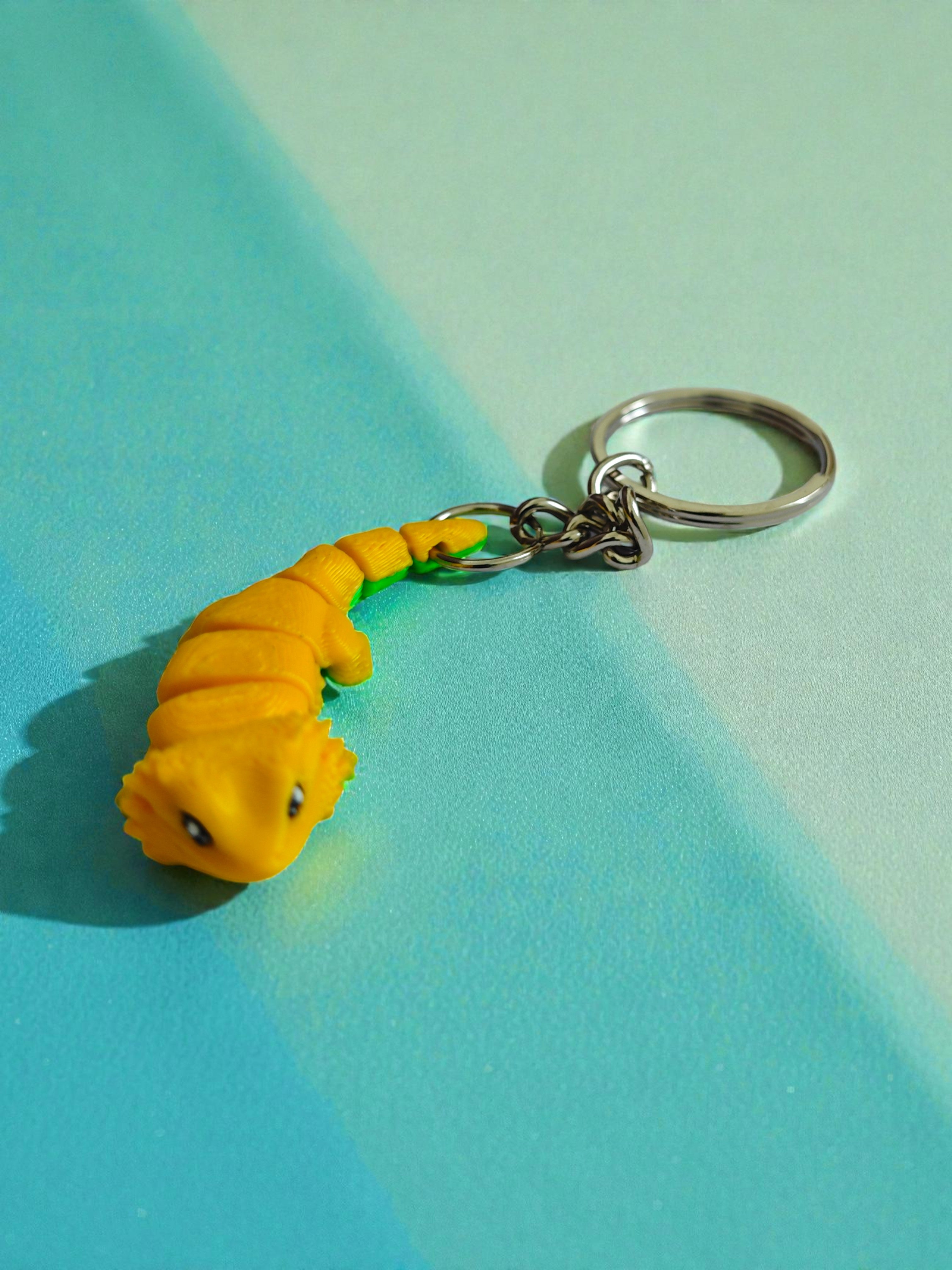 3D Printed flexi chameleon keychain