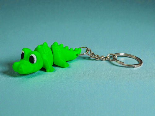 3D Printed flexi cute aligator keychain