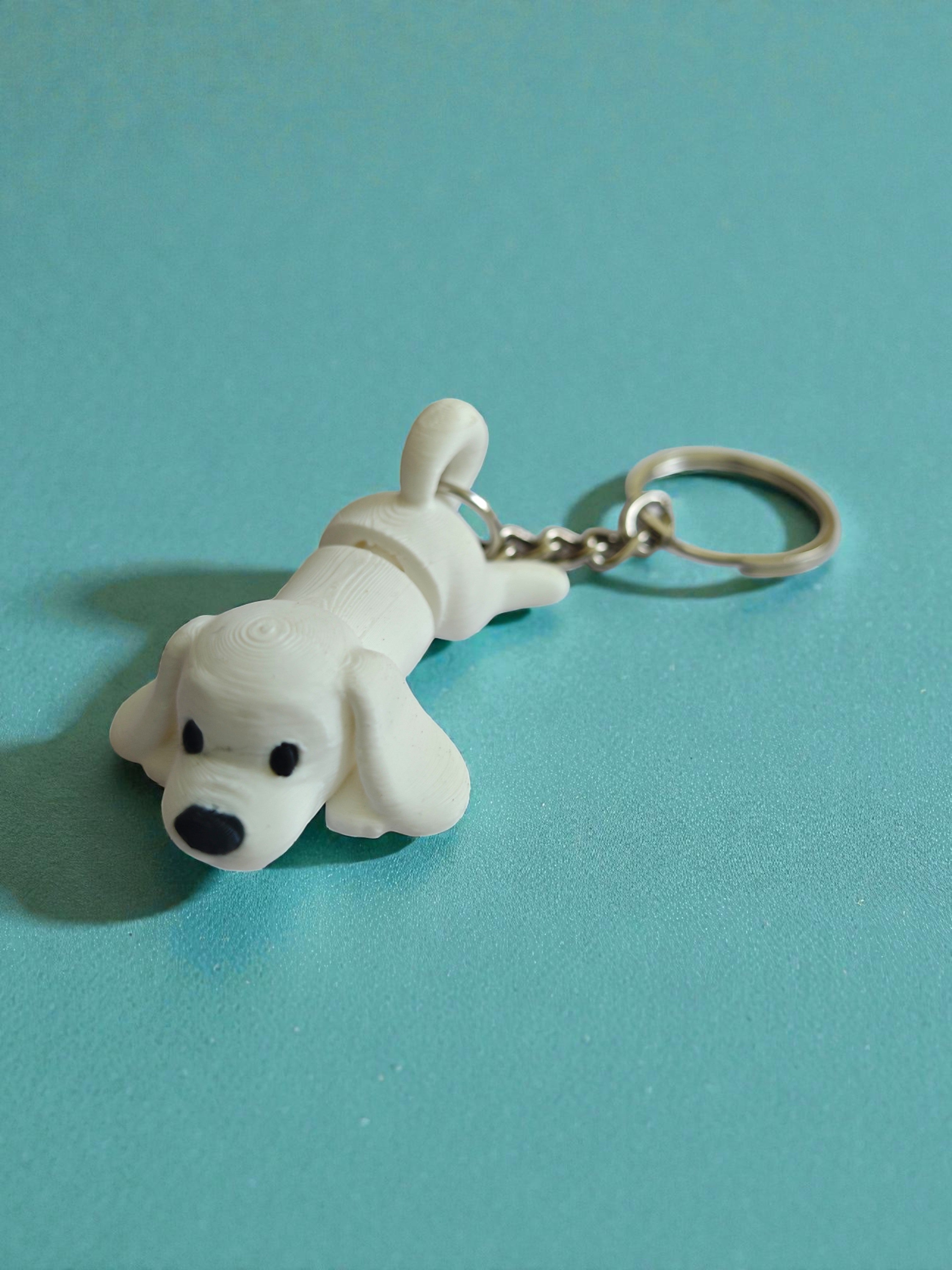 3D Printed cute flexi dog keychain