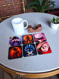 Anime theme Coaster set of 6 with stand