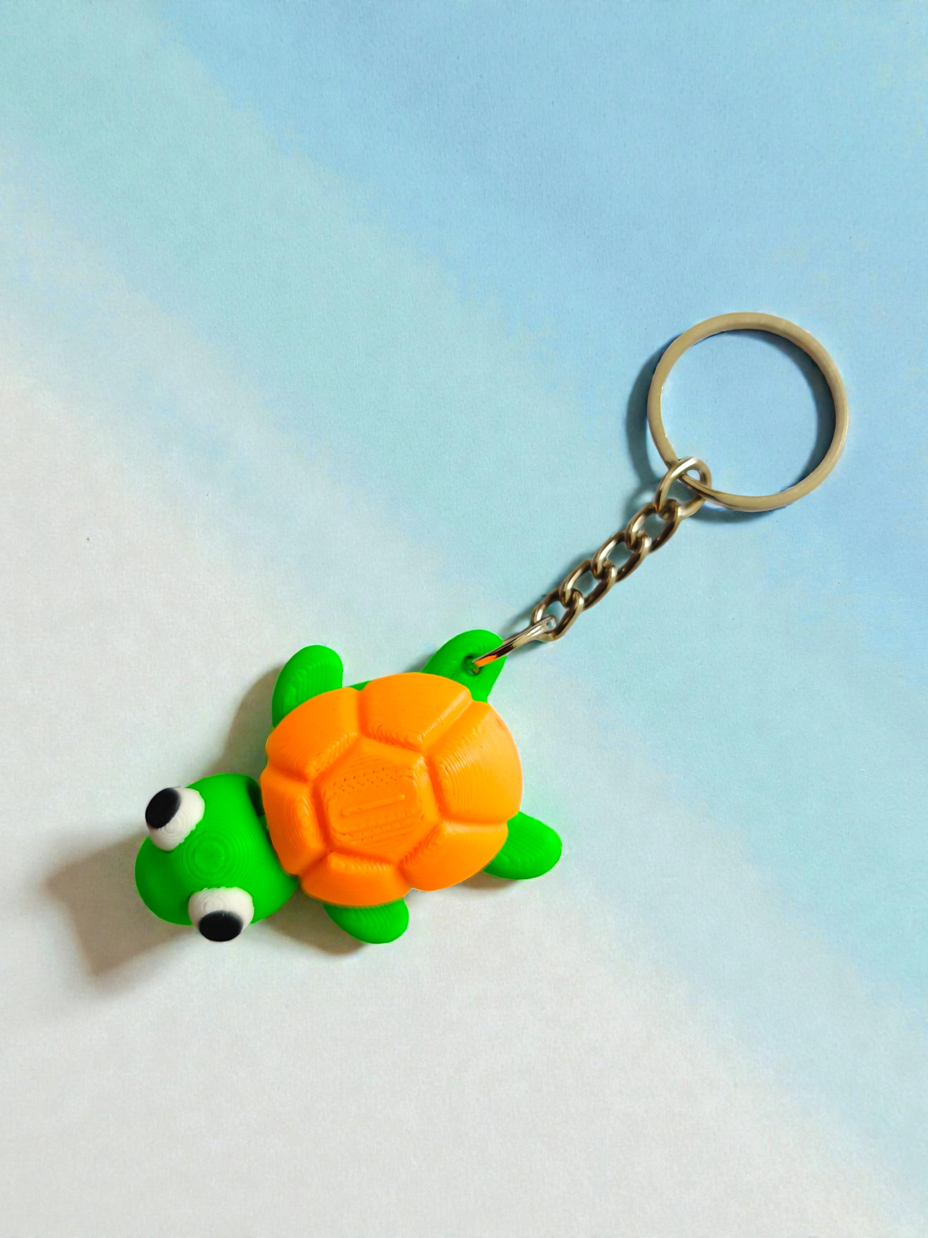 3D printed flexi turtle keychain