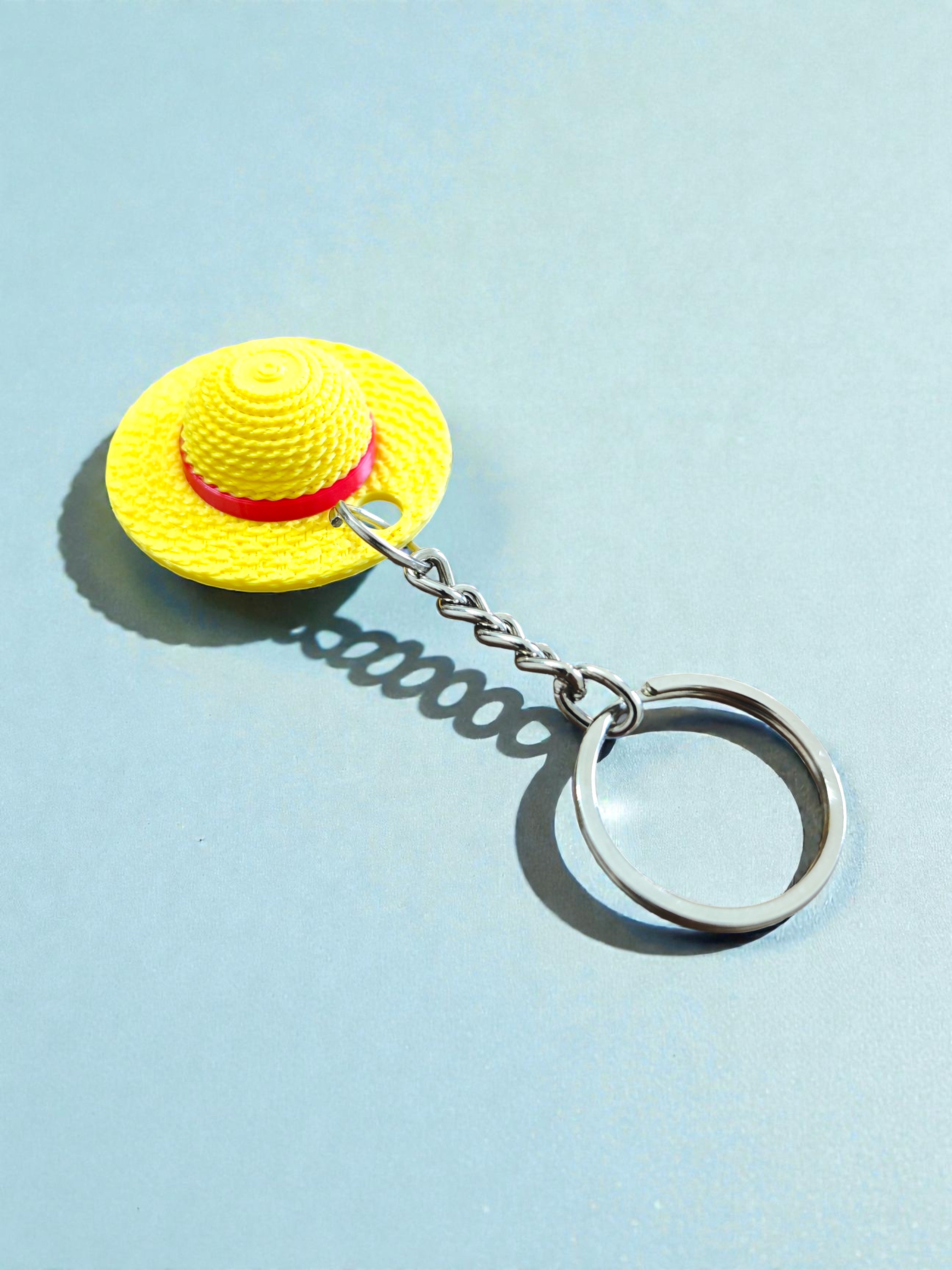 3D Printed monkey d luffy hat keychain for anime lovers