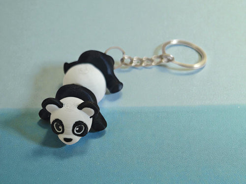 3D Printed cute panda flexi keychain