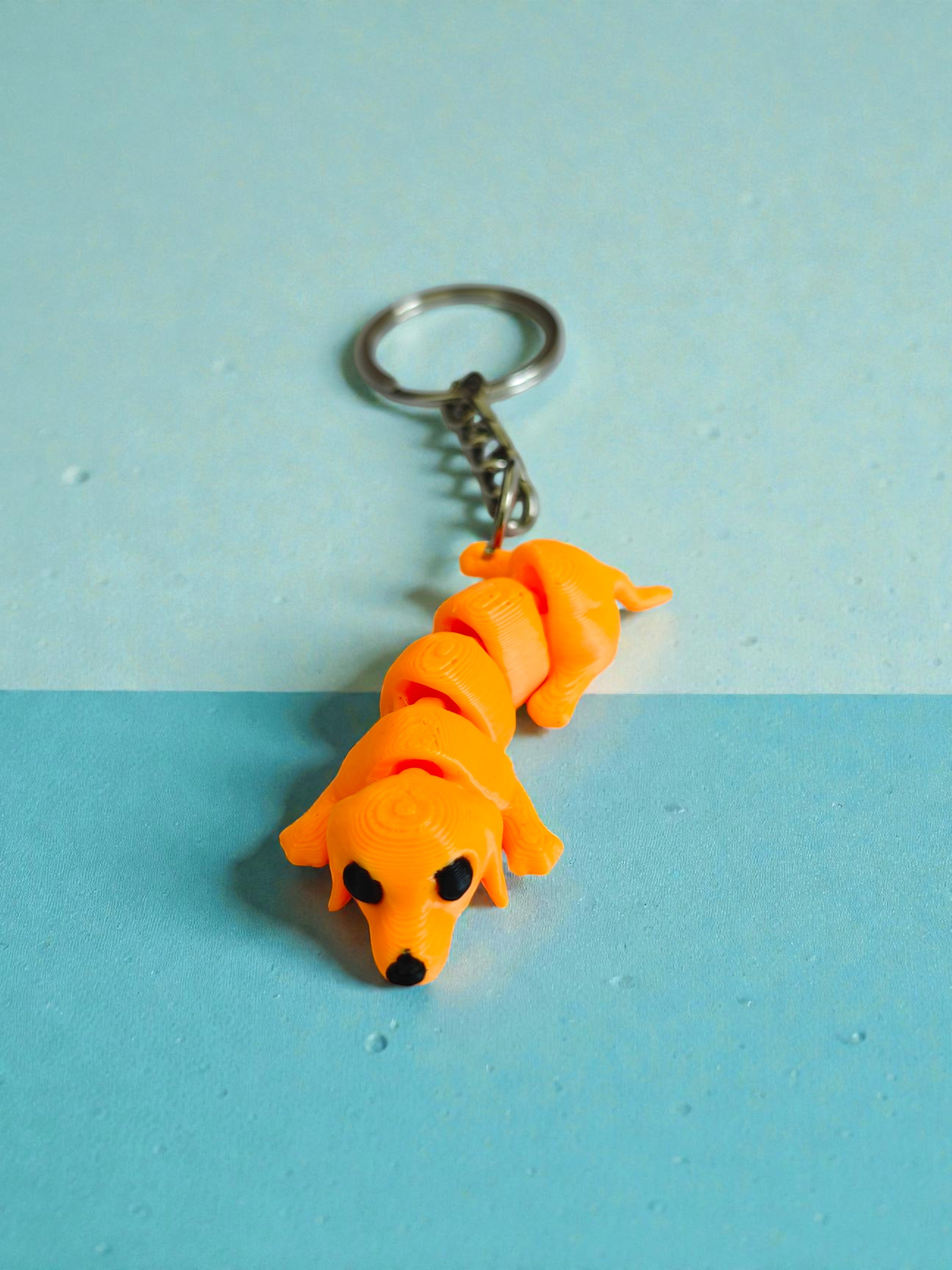 3D Printed cute flexi dog keychain