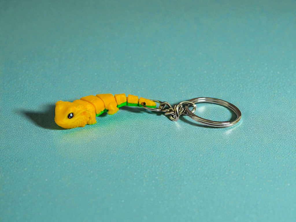 3D Printed flexi chameleon keychain