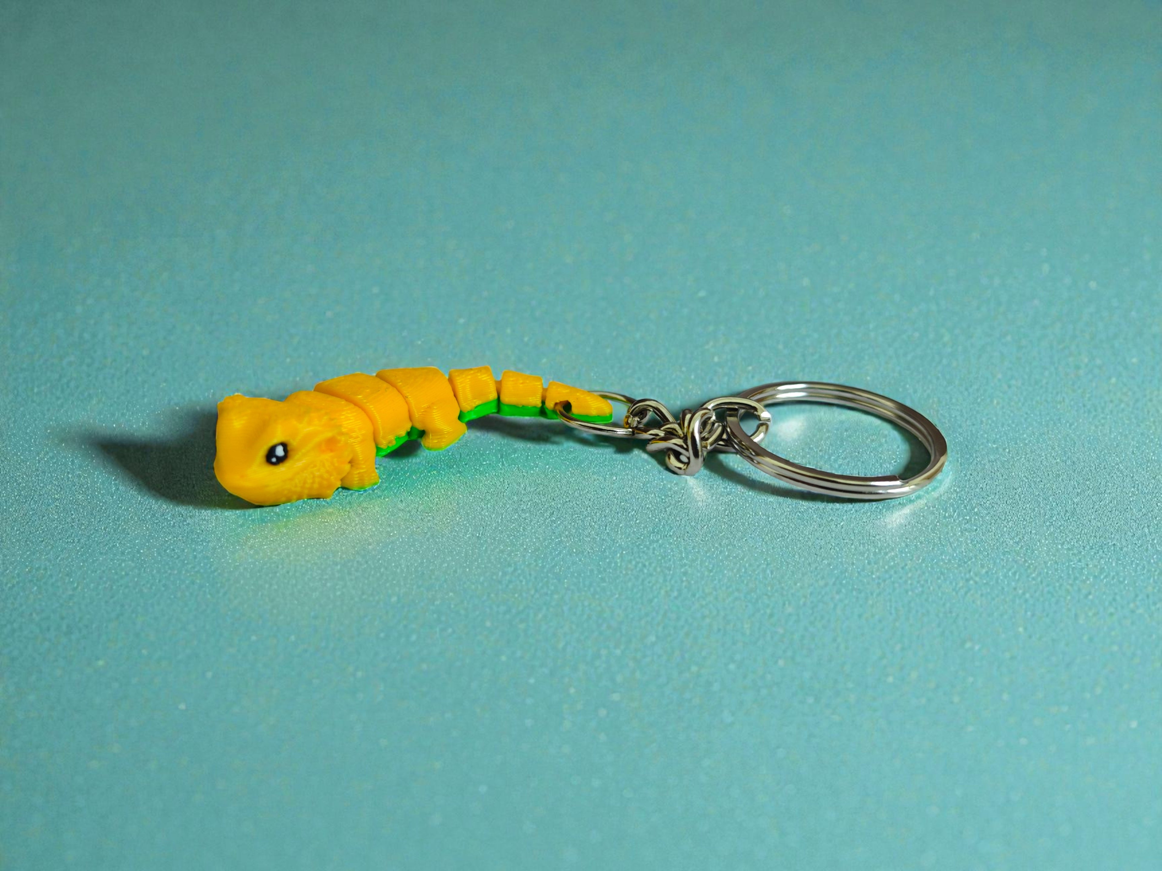 3D Printed flexi chameleon keychain