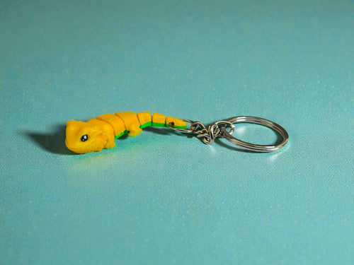 3D Printed flexi chameleon keychain