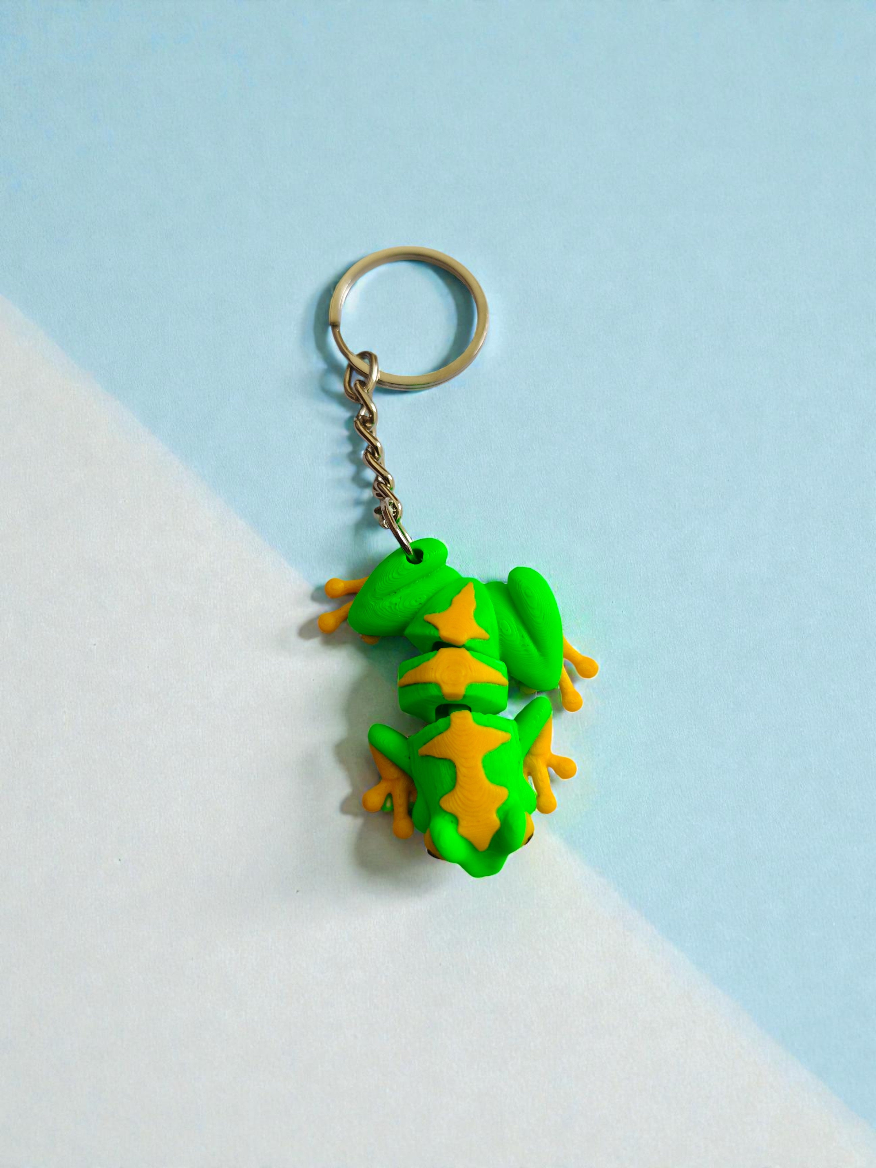 3D Printed flexi Frog keychain