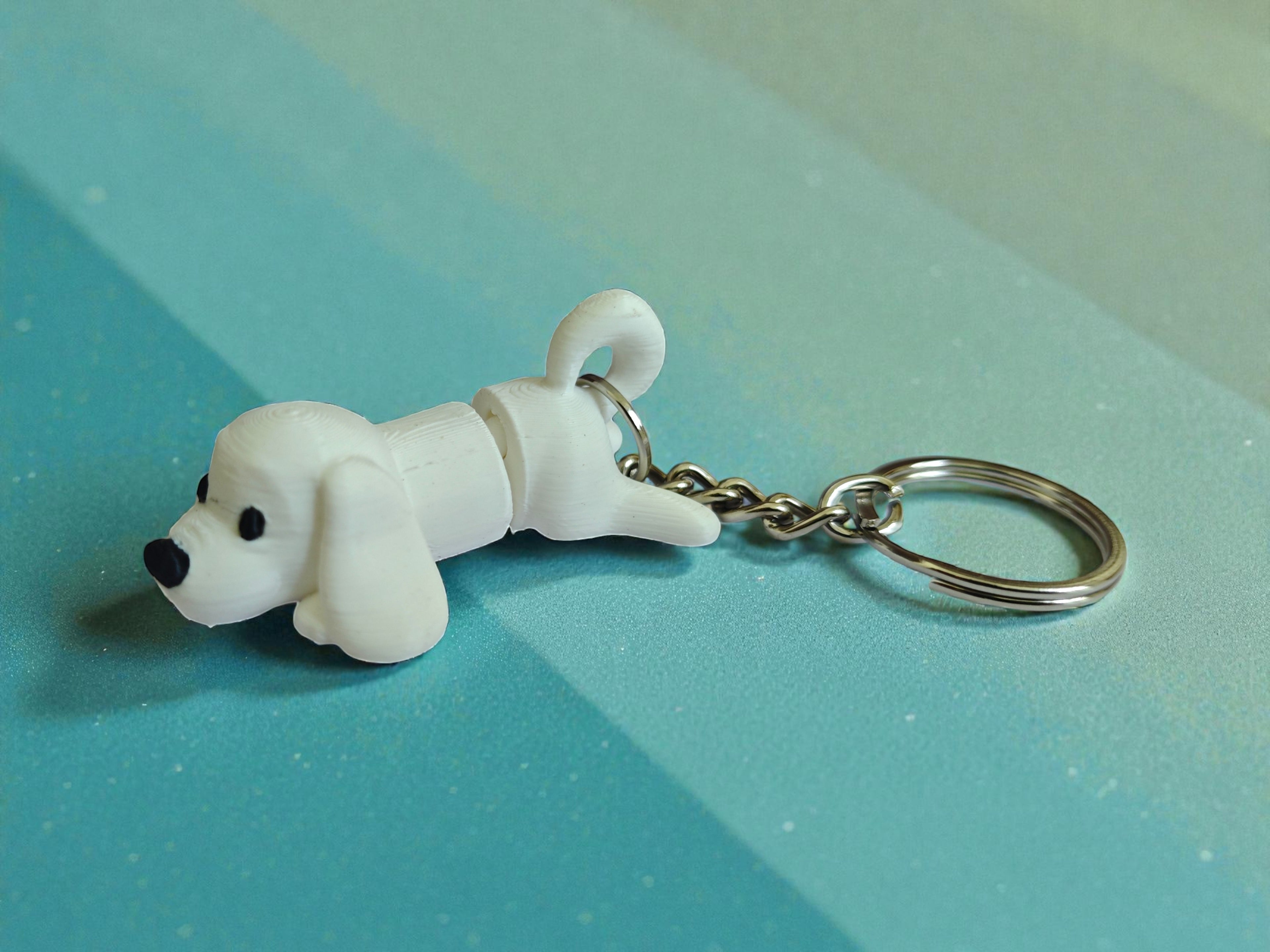 3D Printed cute flexi dog keychain