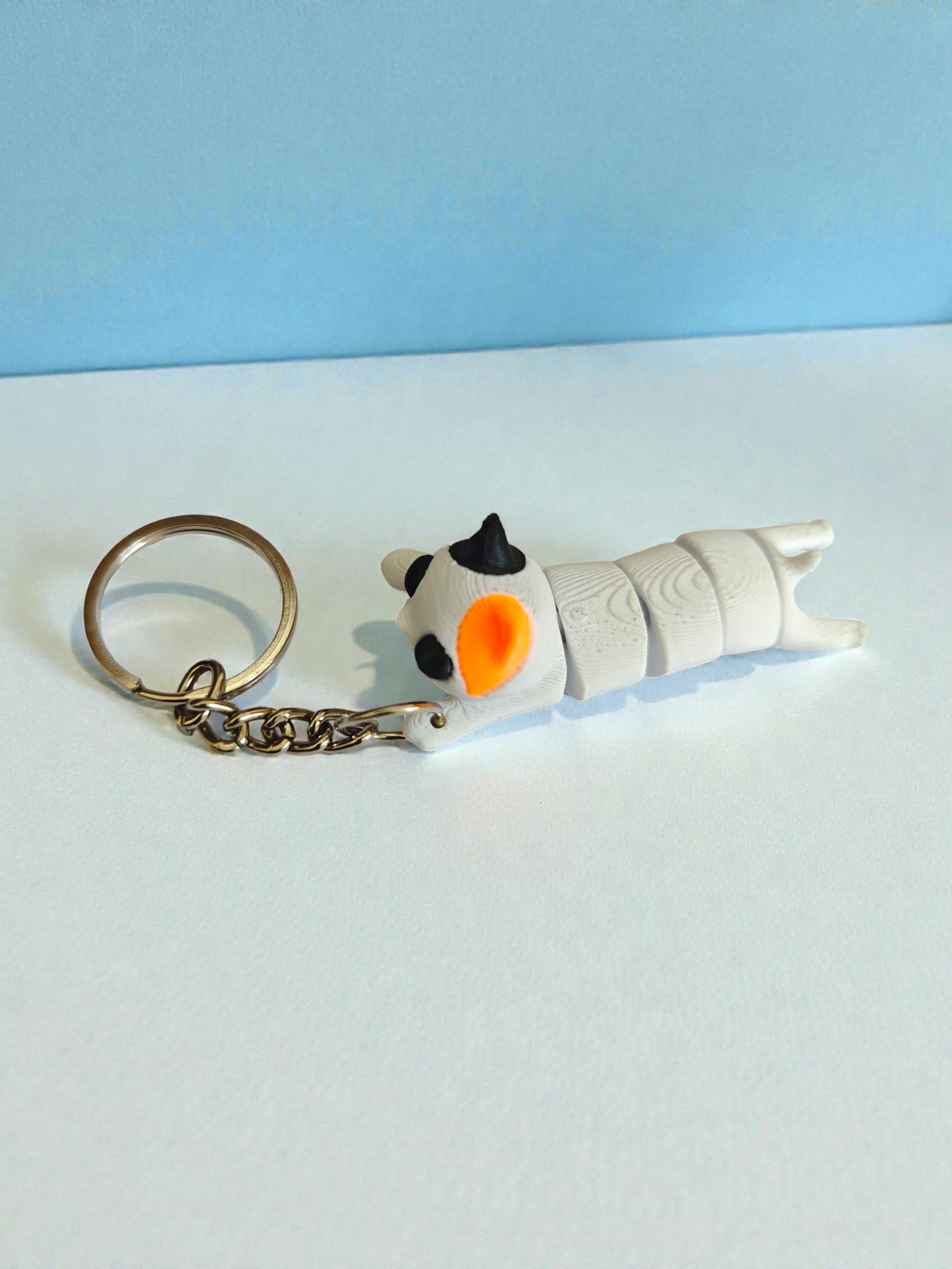3D printed flexi kitten keychain