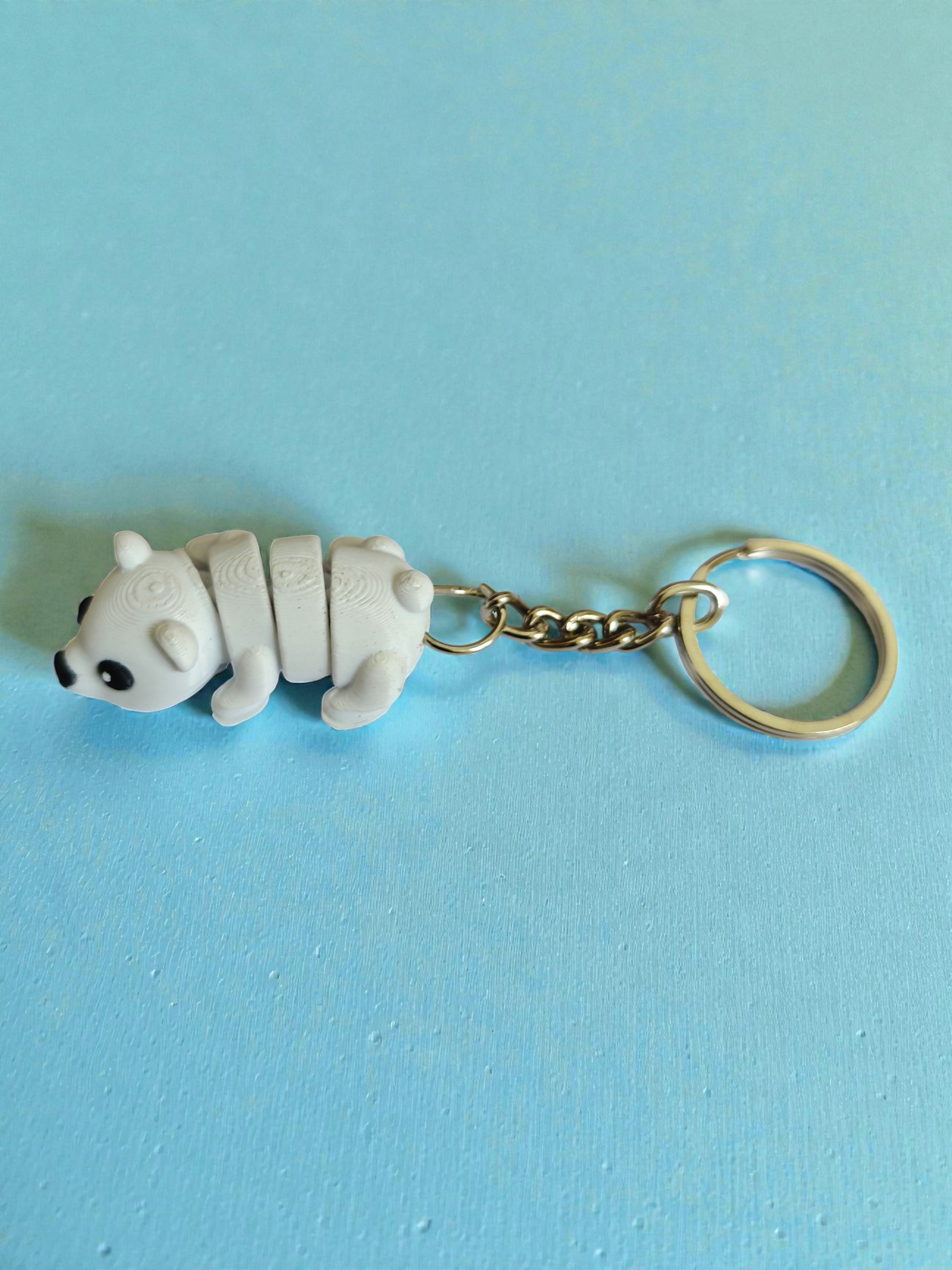3D printed flexi polar bear keychain