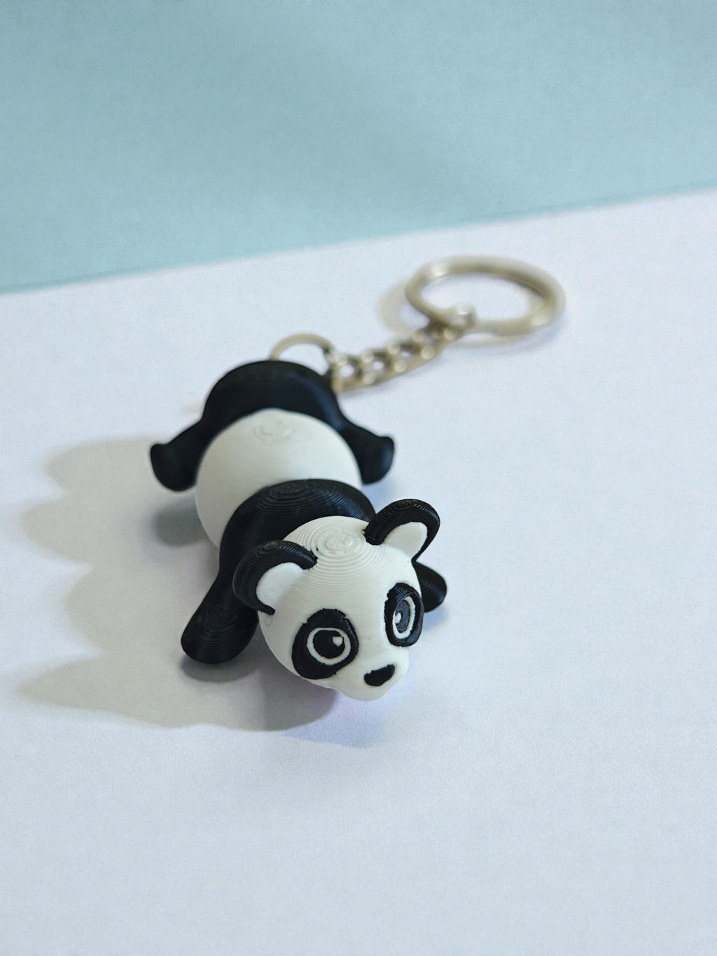 3D Printed cute panda flexi keychain