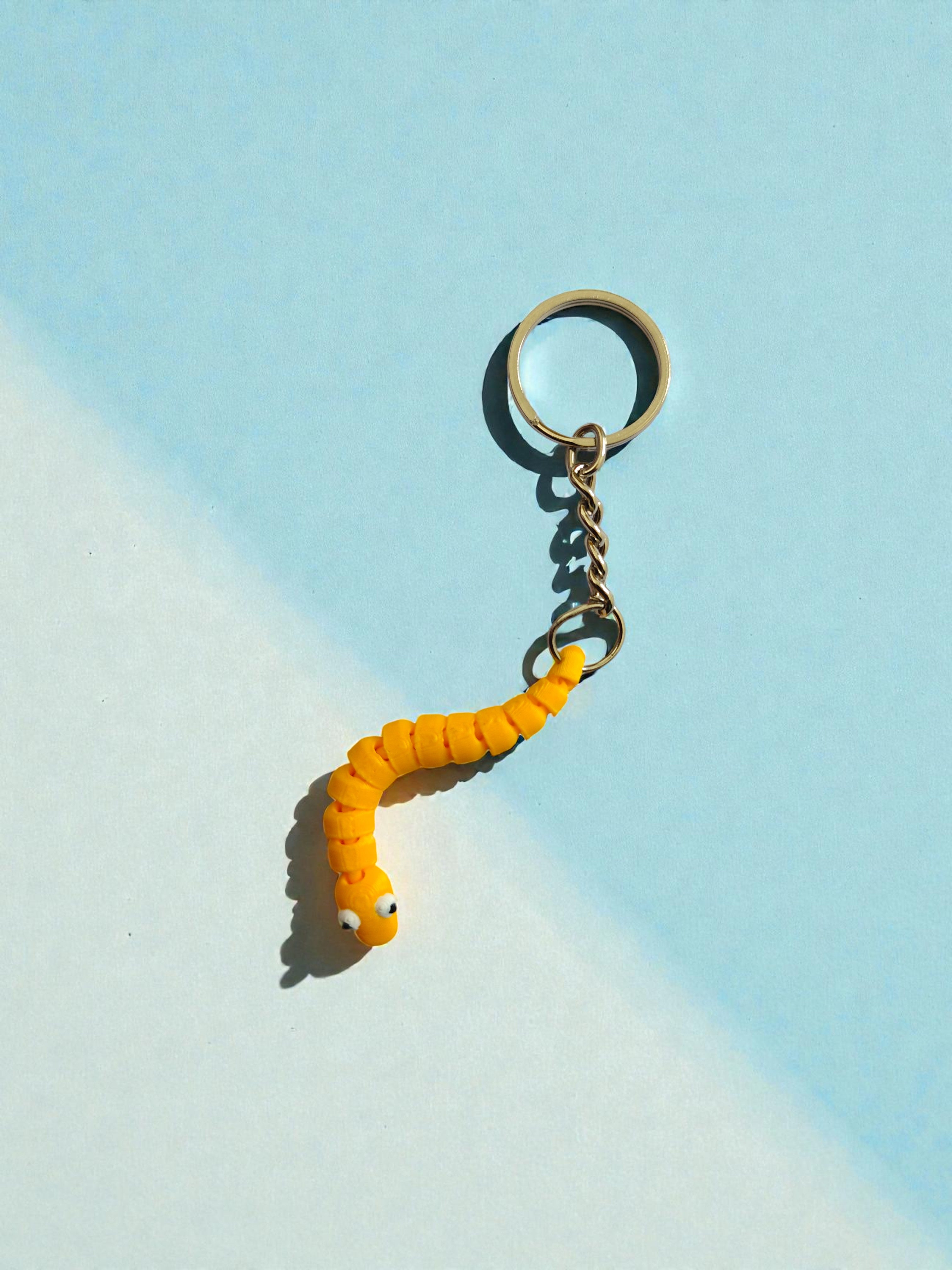 3D printed flexi Worm keychain