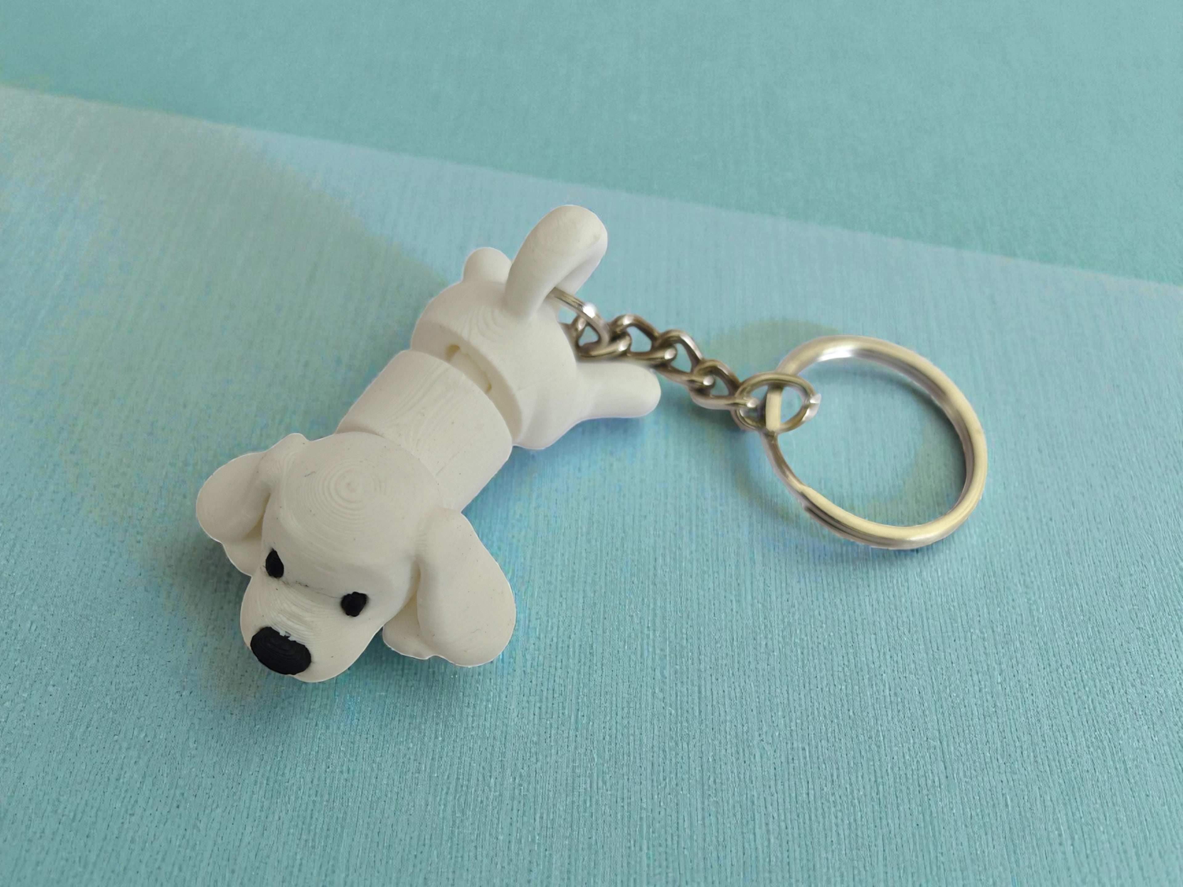 3D Printed cute flexi dog keychain
