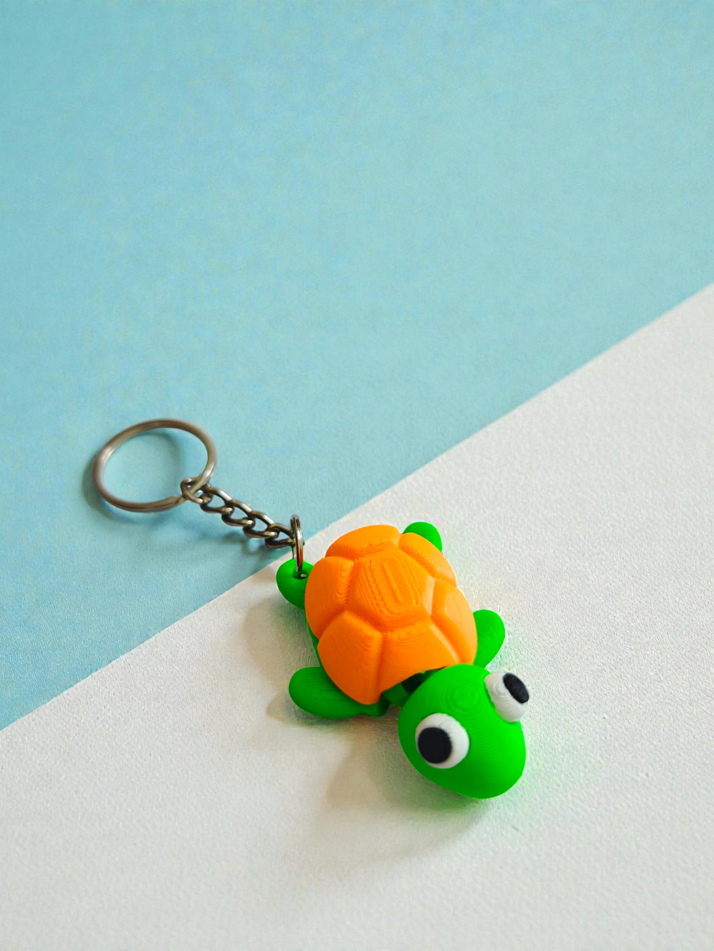 3D printed flexi turtle keychain