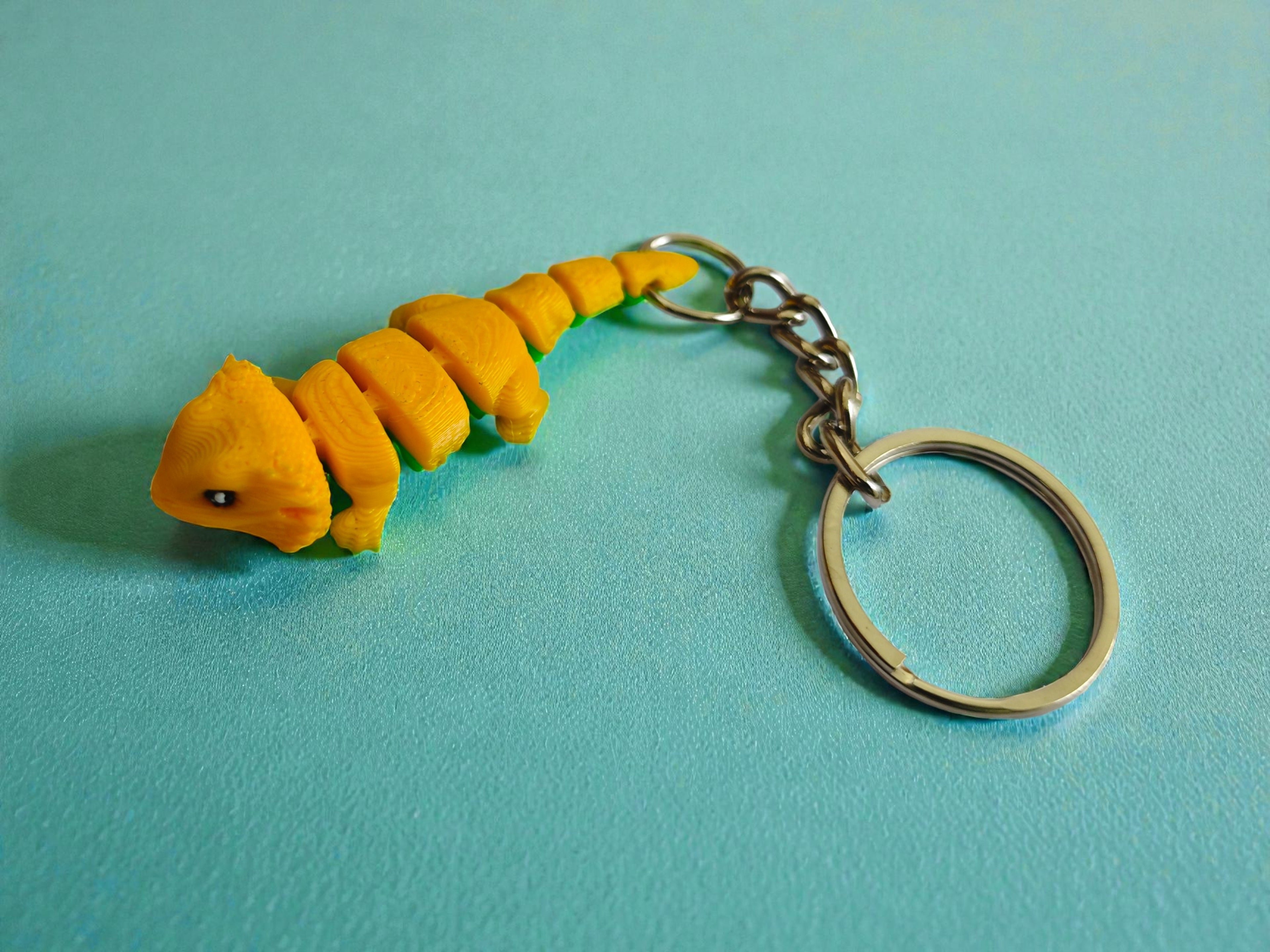 3D Printed flexi chameleon keychain