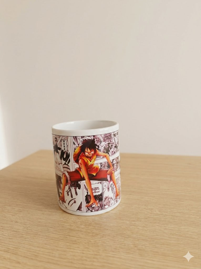 One piece gift combo 1 mug coasterset and 2 luffyhat keychain