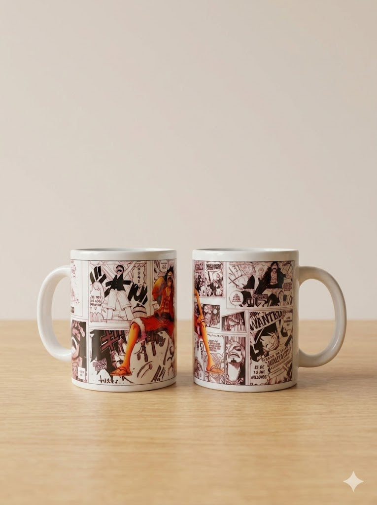 One piece gift combo 1 mug coasterset and 2 luffyhat keychain
