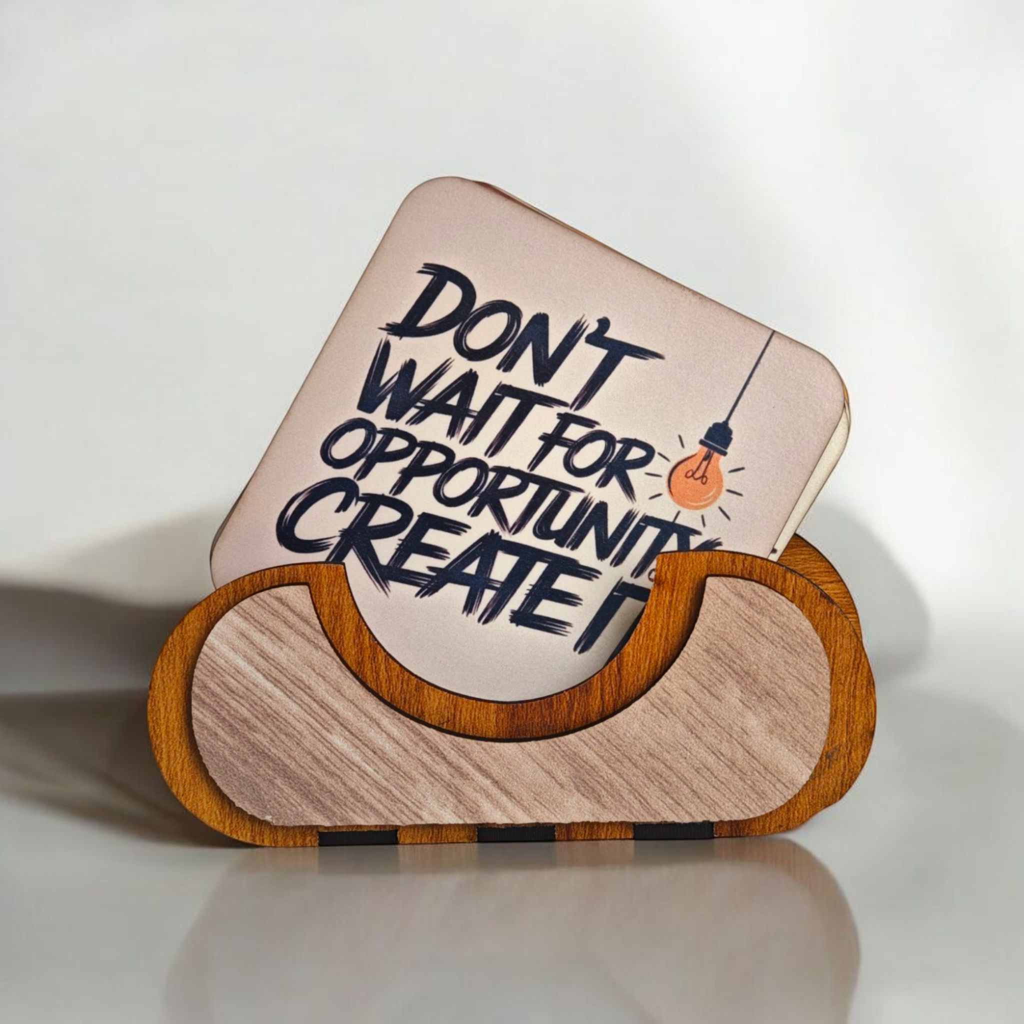 Motivational quotes coaster set of 6 with stand